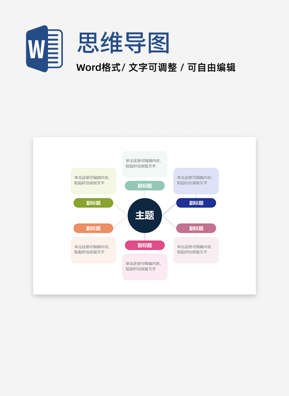 思维导图-彩色简约通用气泡思维导图