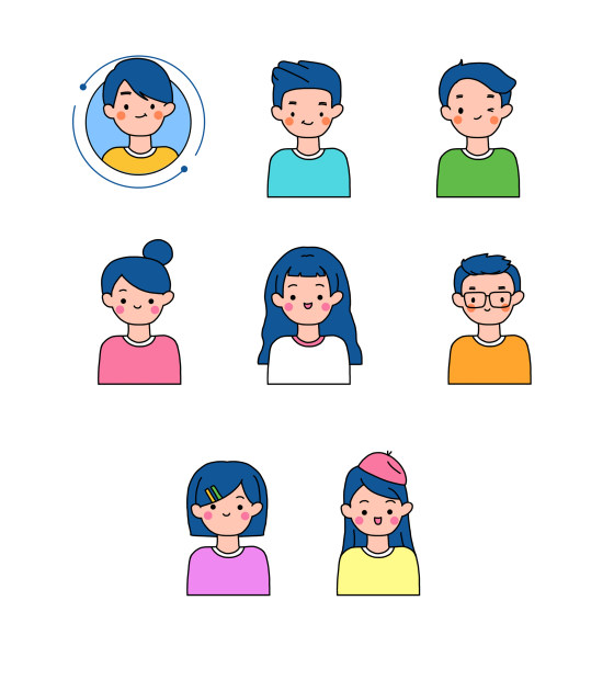 手绘人物头像插画