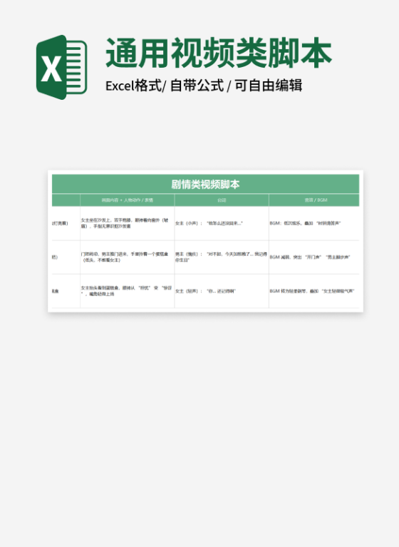 绿色剧情类视频脚本