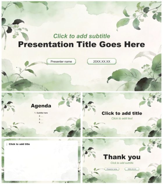 绿色小清新风职业规划陈述汇报PPT主题模板