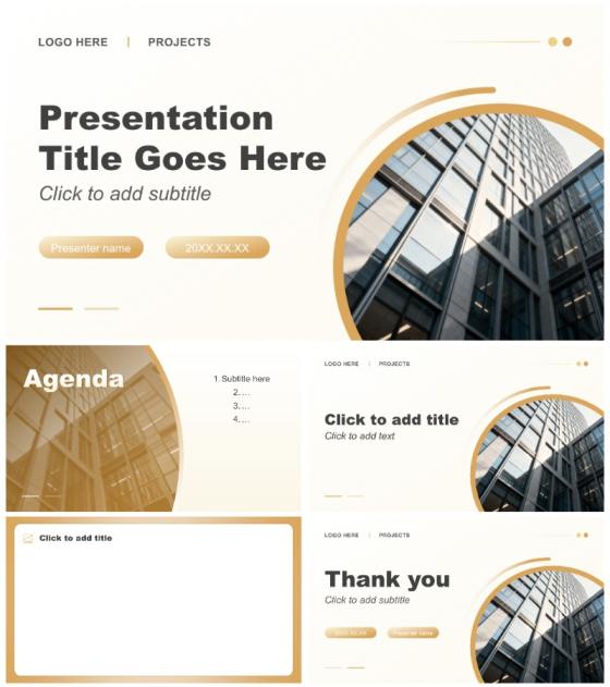 低饱和黄色商务风工作总结汇报PPT主题模板