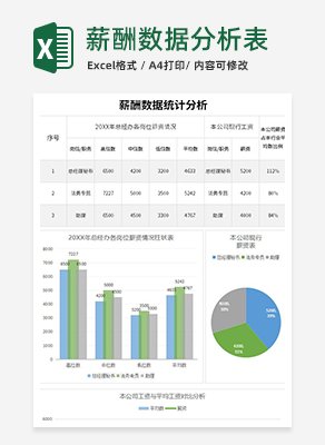 薪酬数据分析表excel模板