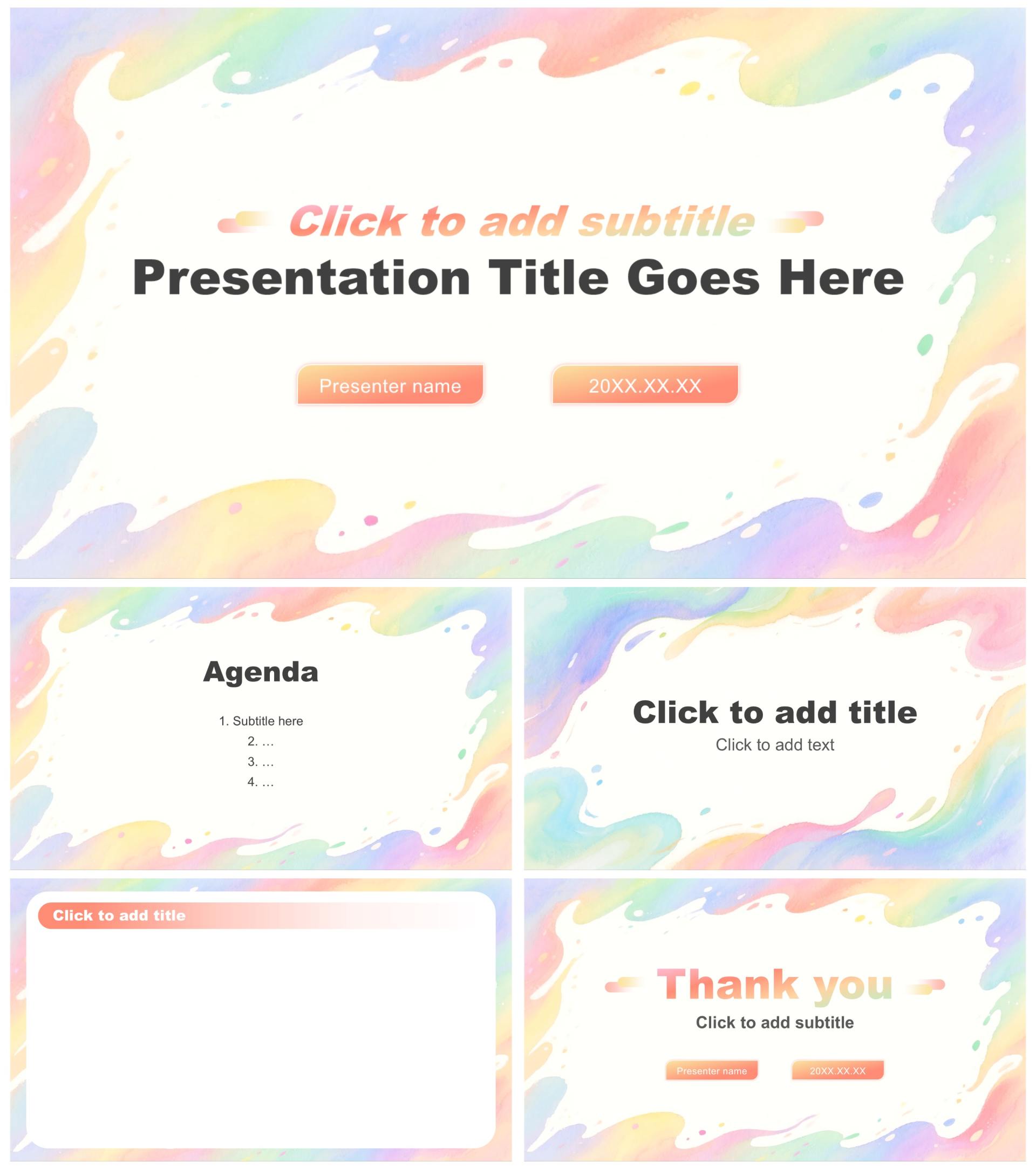 彩色小清新风科技创新创业大赛汇报PPT主题模板