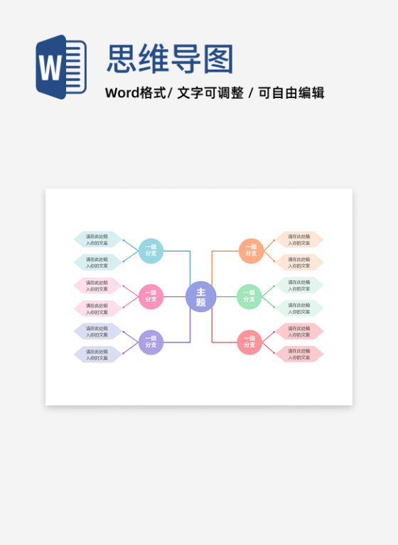 思维导图-彩色简约双向思维导图