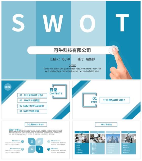 商务SWOT分析企业培训PPT模板
