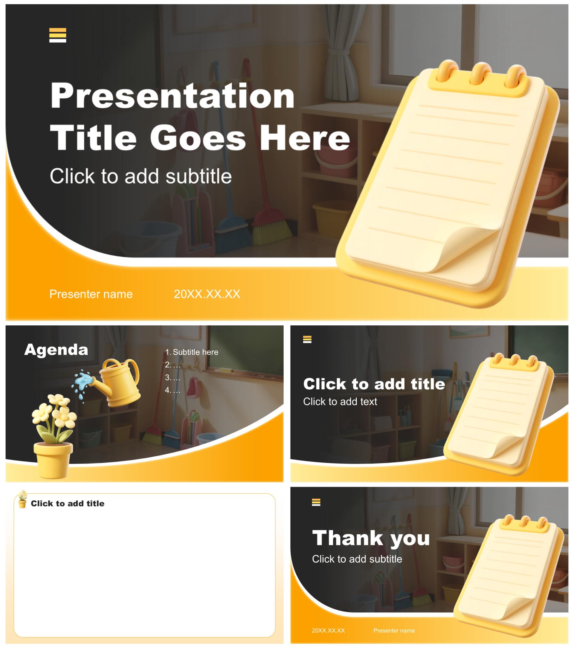 黄色3D风大学班委竞选述职报告PPT主题模板