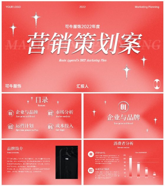 酸性复古潮流精品品牌营销策划PPT模板
