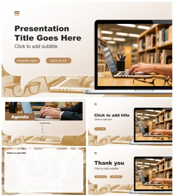 棕黄色商务风组会汇报文献综述评述PPT主题模板