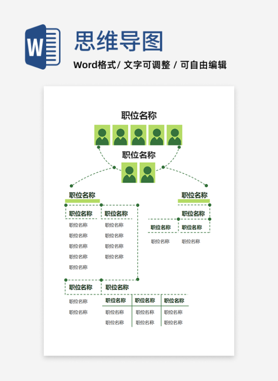 组织架构-简约绿职位管理体系Word模板