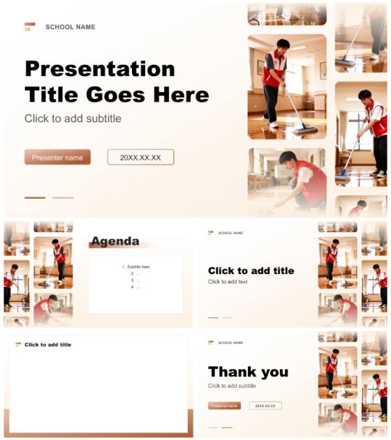 棕黄色简约实景寒假社会实践报告PPT主题模板