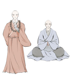 佛教僧侣和尚人物插画