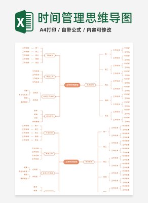 工作时间管理思维导图excel模板