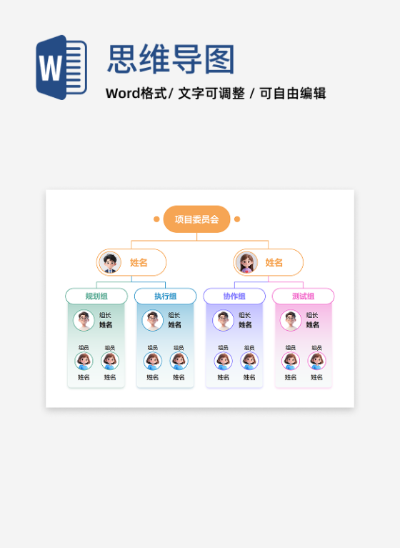 多彩卡通项目架构 Word 模板