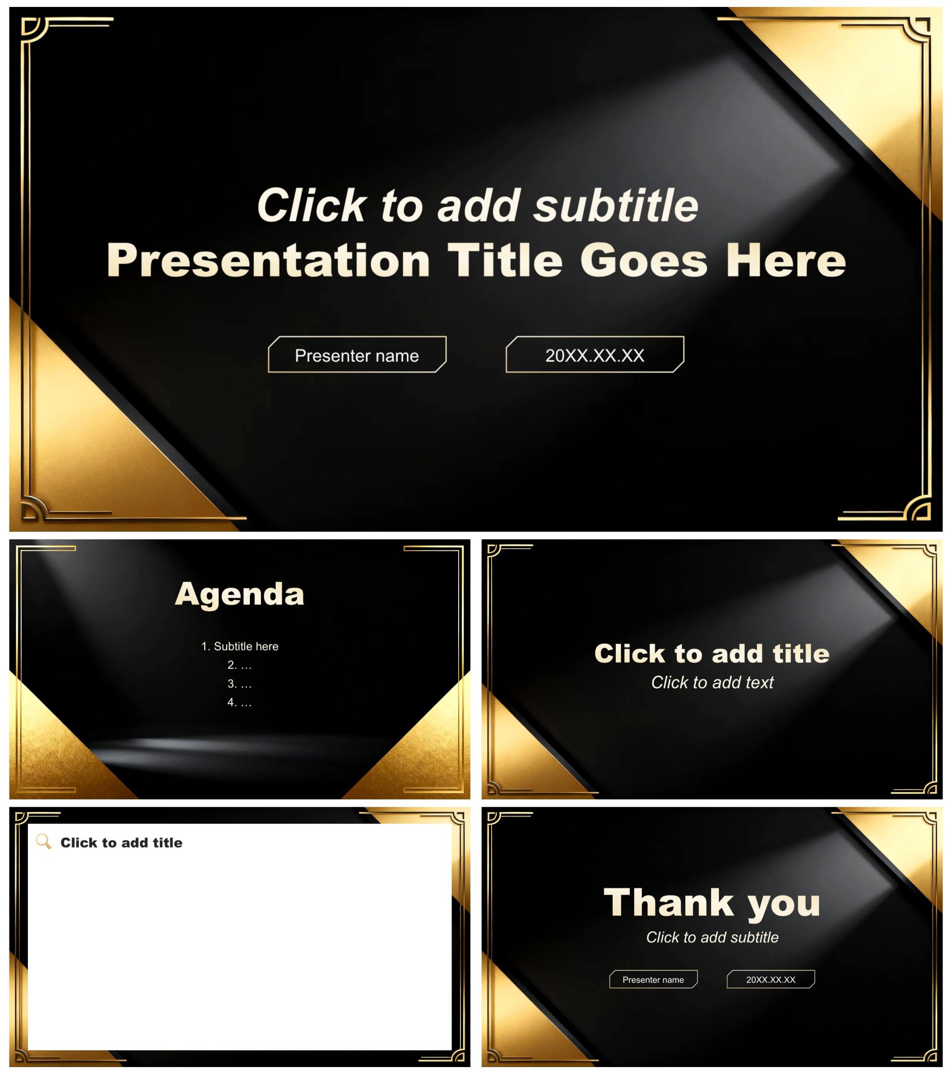 黑金商务风财务工作总结述职汇报PPT主题模板