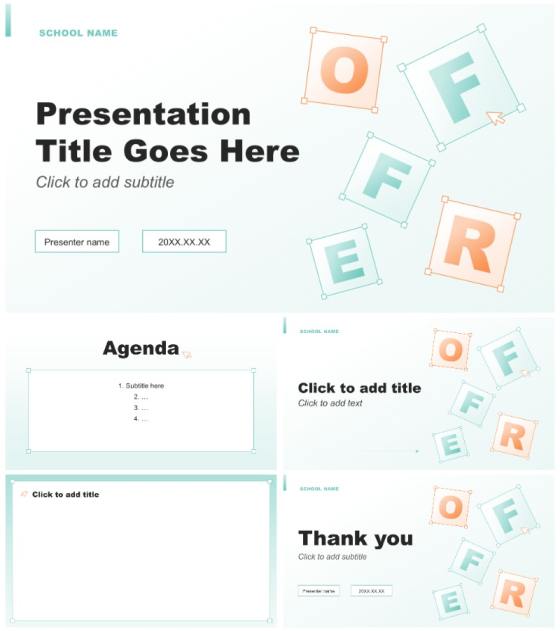 橙绿色简约风春招面试大学生自我介绍PPT主题模板