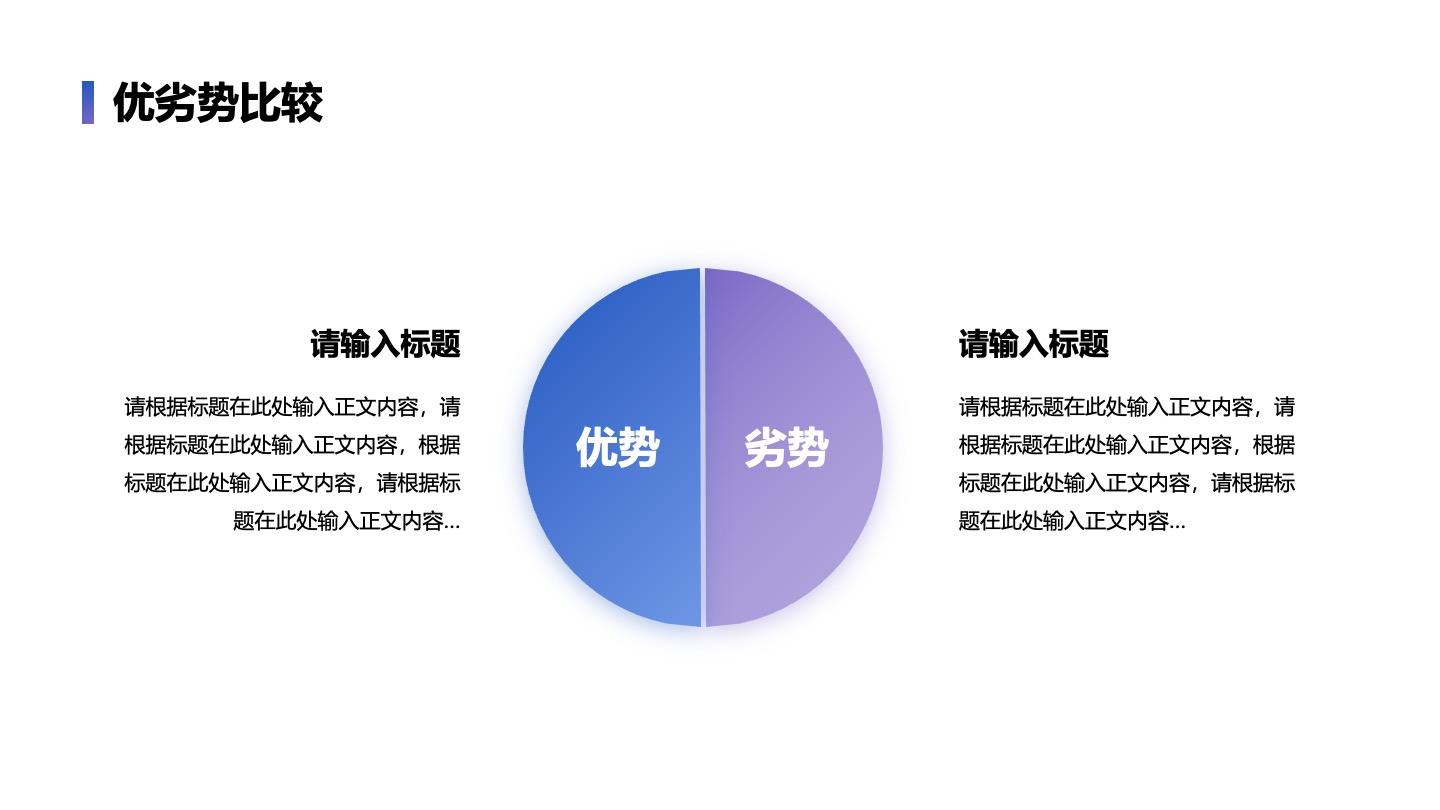 优劣势-蓝紫色优劣比较PPT单页