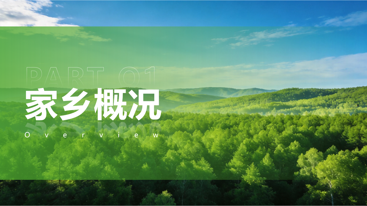 章节页-绿色实景简约家乡印象特色宣传PPT单页