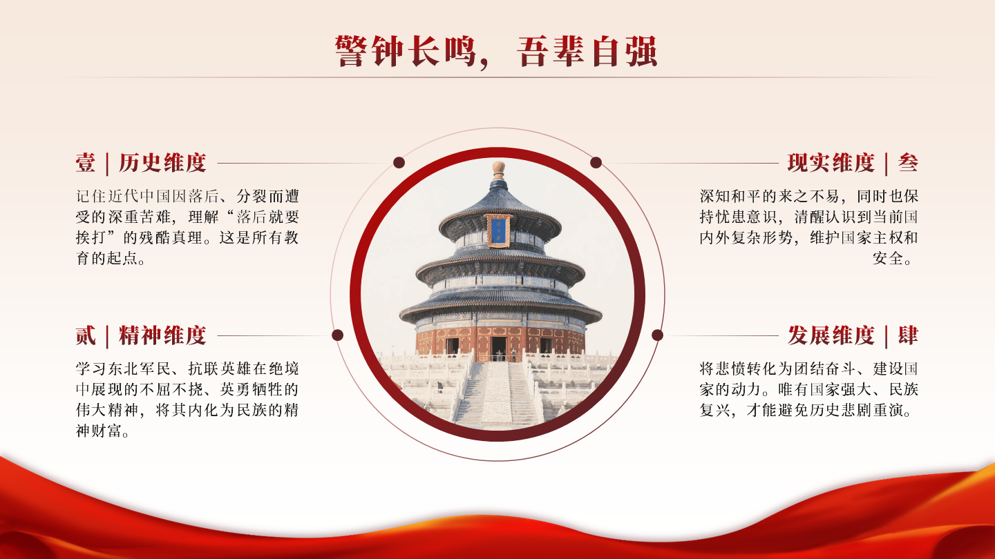 红色实景党政九一八科普PPT单页