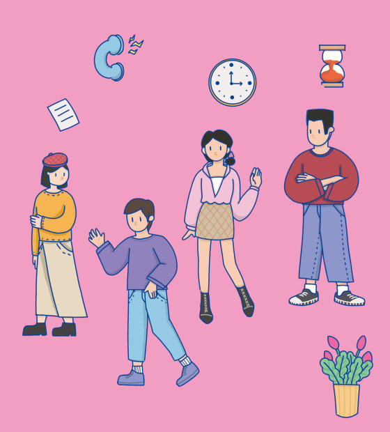卡通平面人物插画