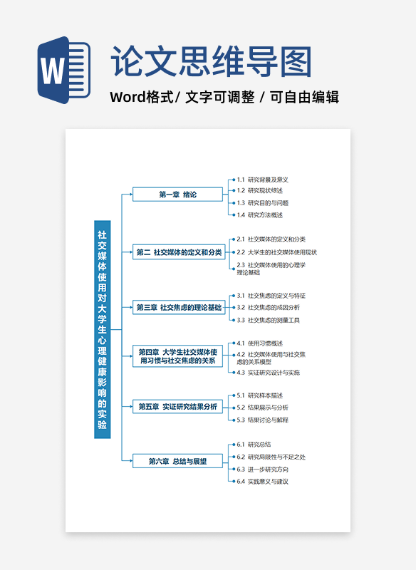 论文-研究生实验论文蓝色矩形word模板