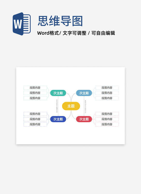 思维导图-通用彩色简约双向思维导图