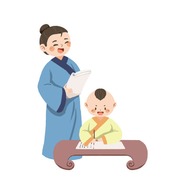 卡通师生上课场景