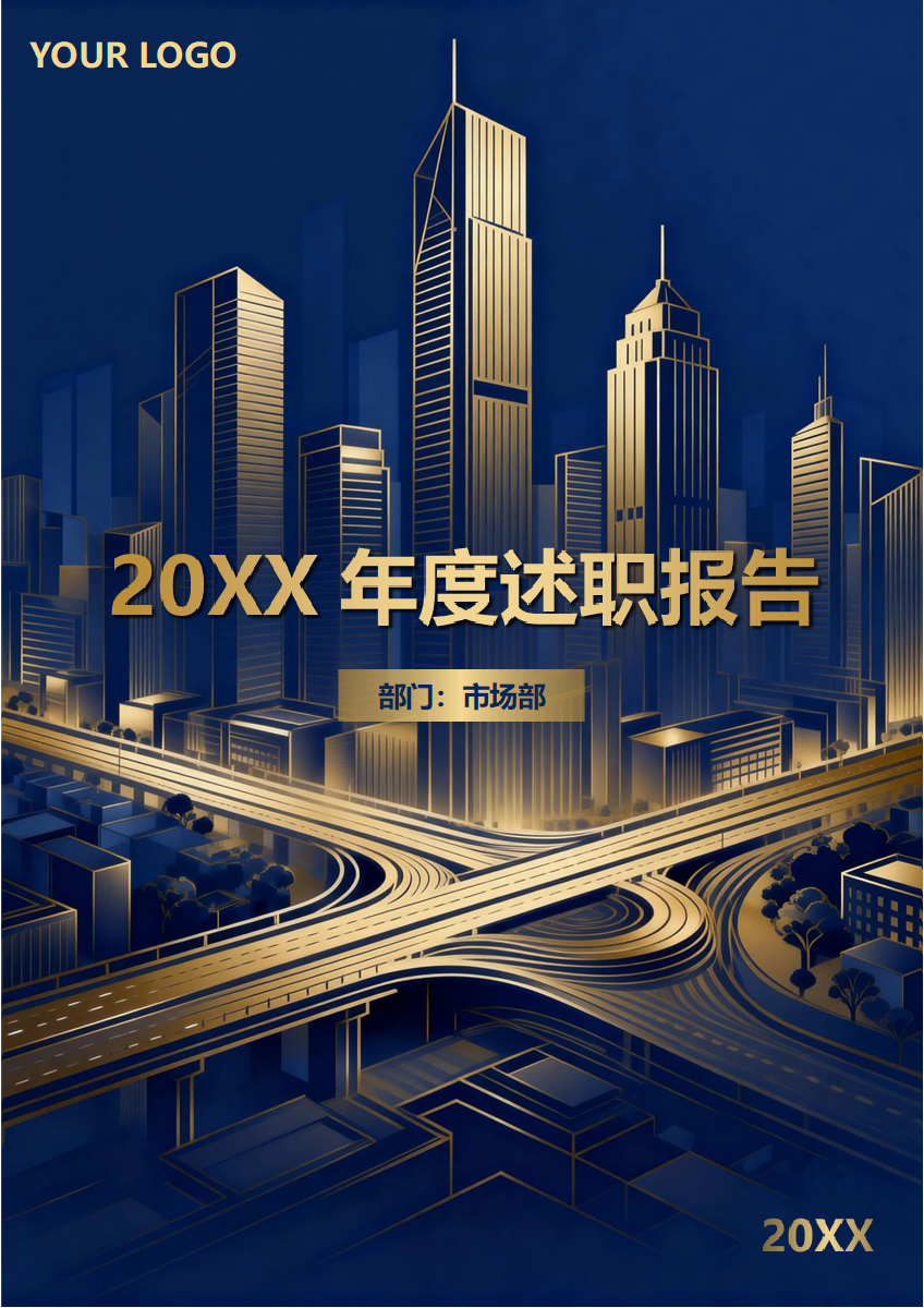 蓝金色大气商务风通用年度述职报告