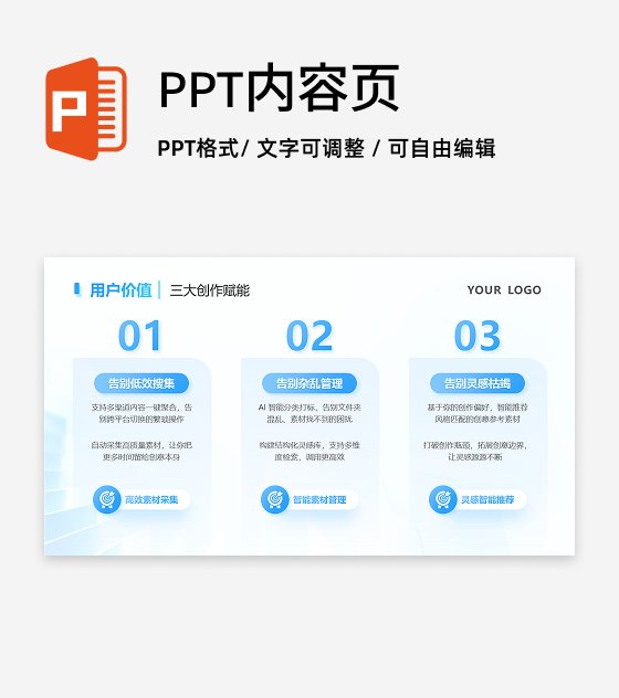 用户价值-科技风互联网产品介绍总结汇报PPT单页