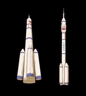 火箭卫星插画素材