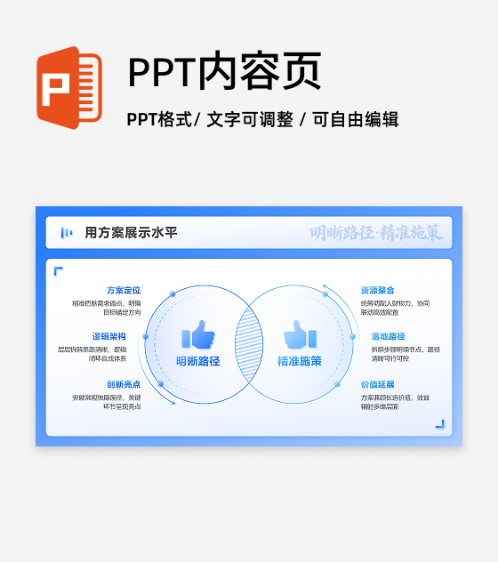 蓝色渐变简约风述职竞聘对比PPT单页