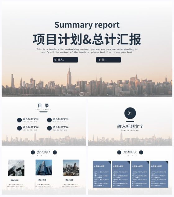 项目计划&总计汇报PPT模板