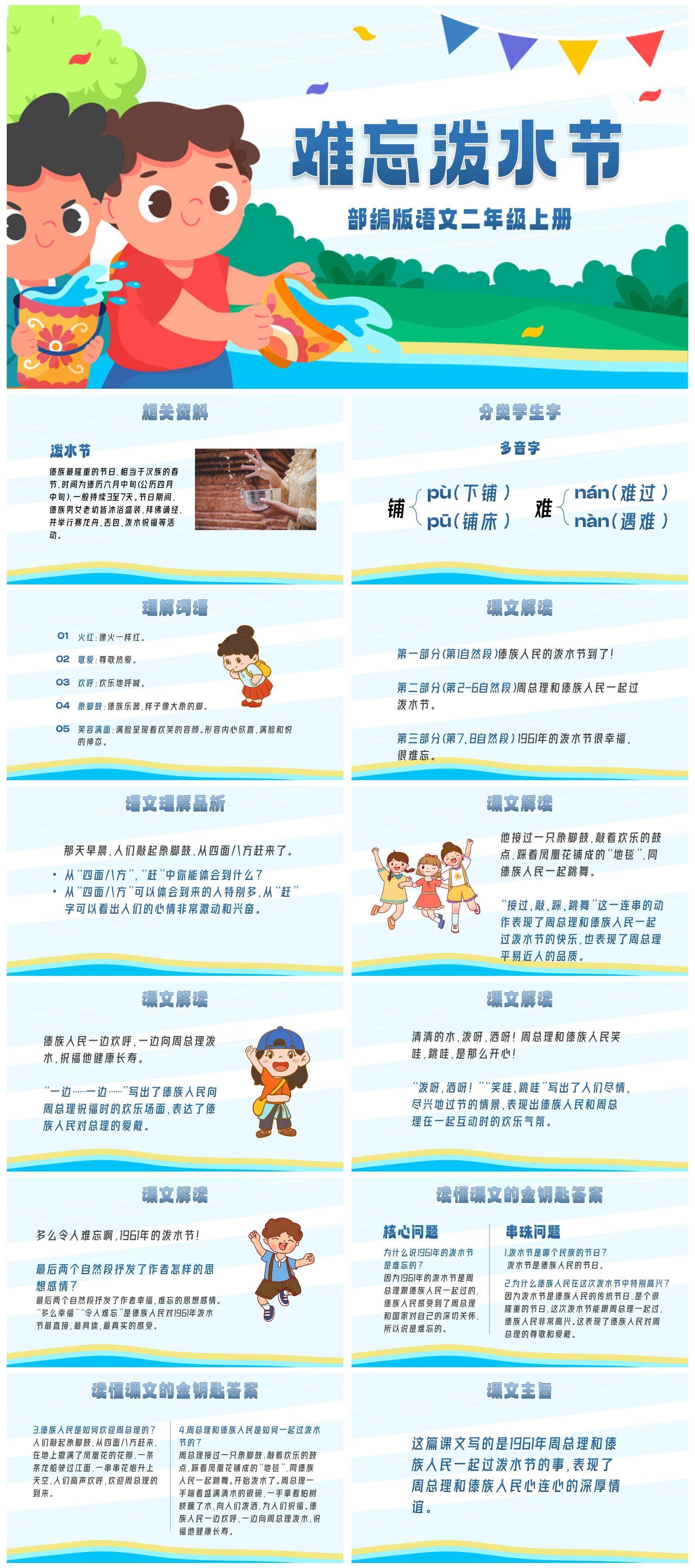 部编版二年级上册《难忘泼水节》
