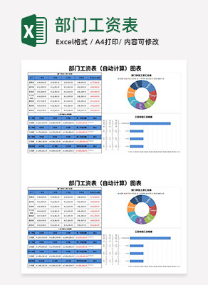 部门工资表excel模板