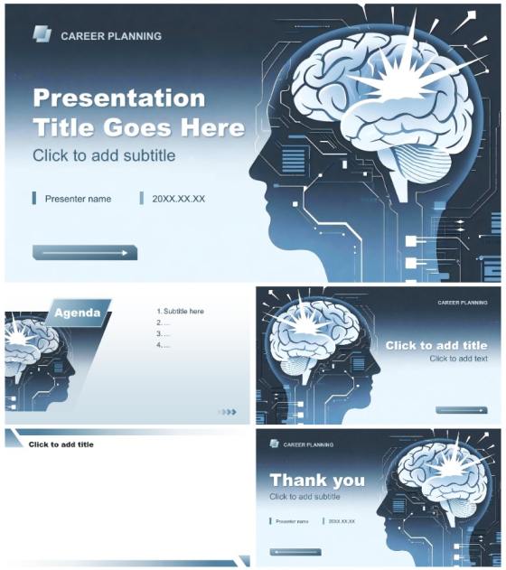 蓝灰色科技风大学生创新创业训练计划PPT主题模板