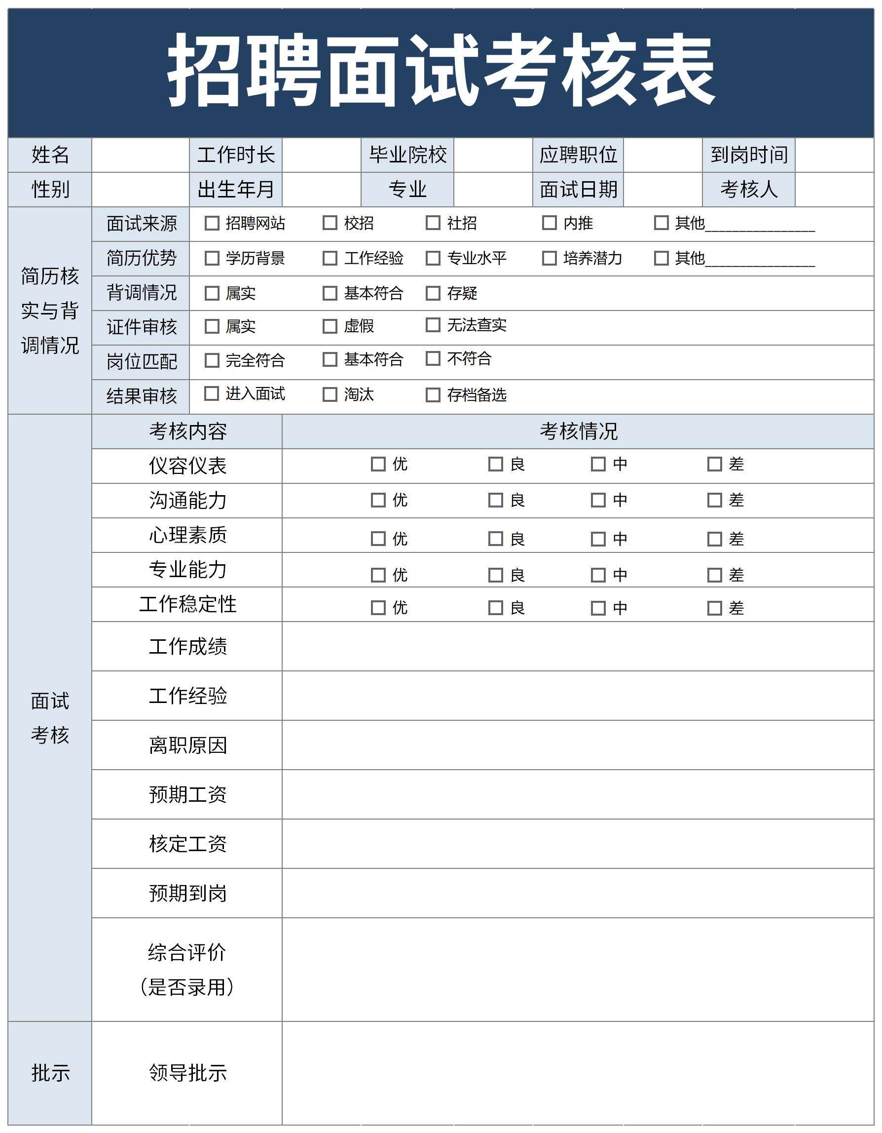 面试统计表excel下载_面试统计表excel格式下载-华军软件园