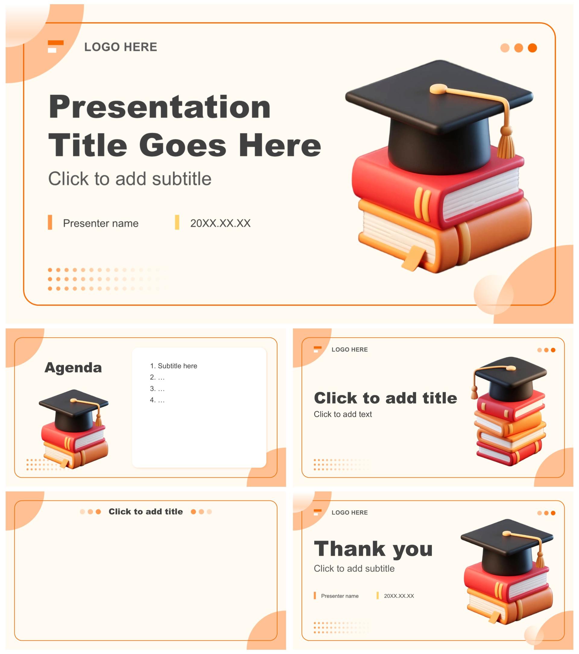 橙黄色小清新风大学生职业发展竞赛PPT主题模板