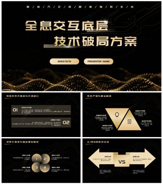 黑金奢华科技风创业创新PPT模板