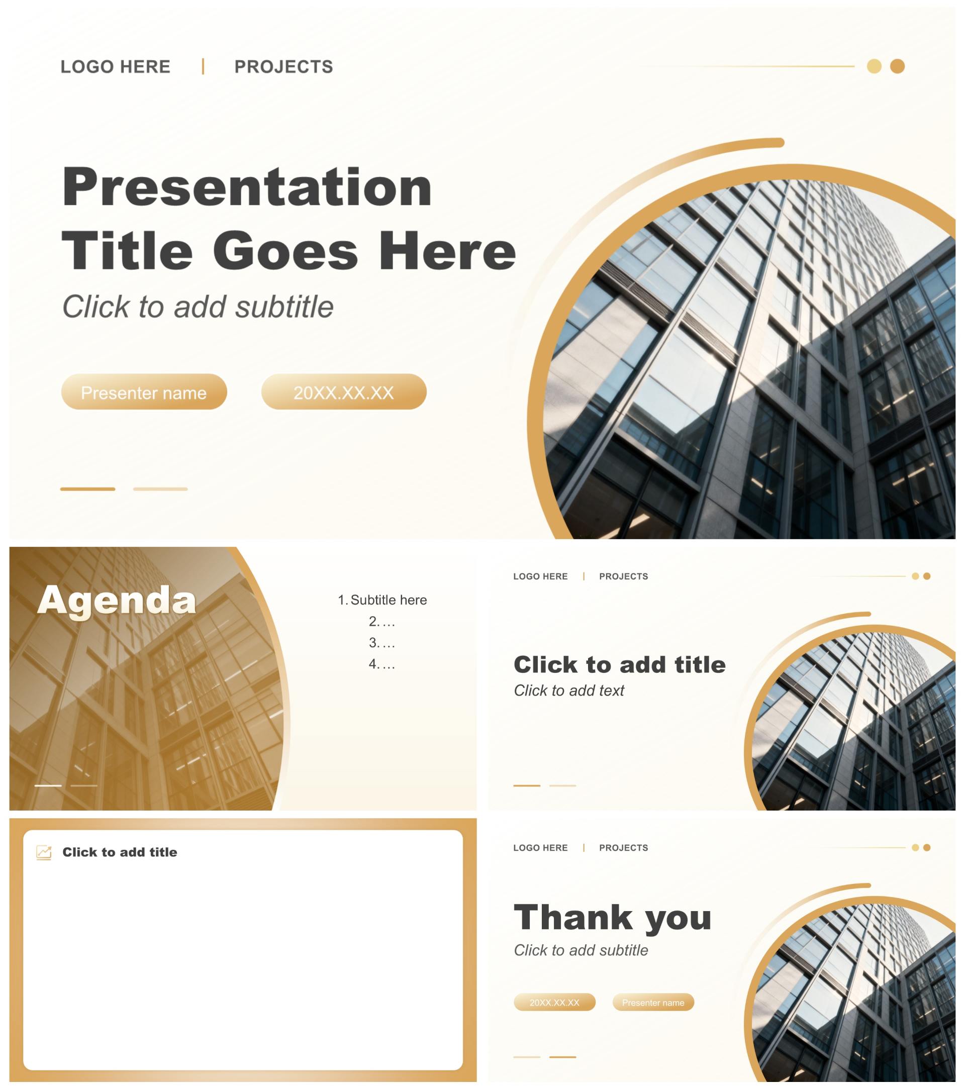 低饱和黄色商务风工作总结汇报PPT主题模板