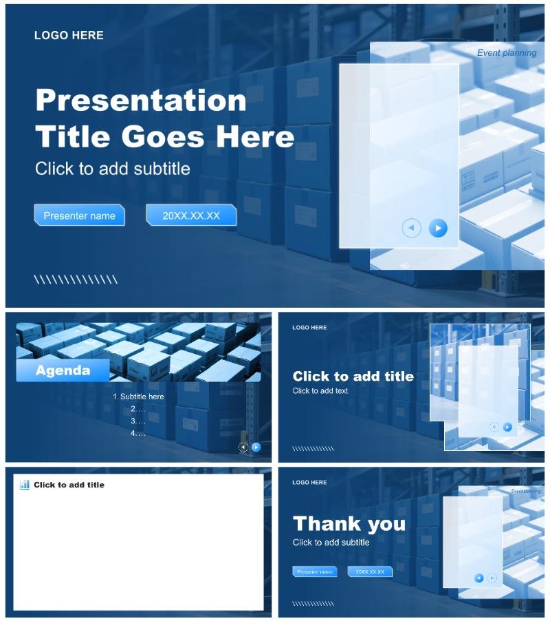 蓝色商务风双十二节点电商促销活动PPT主题模板