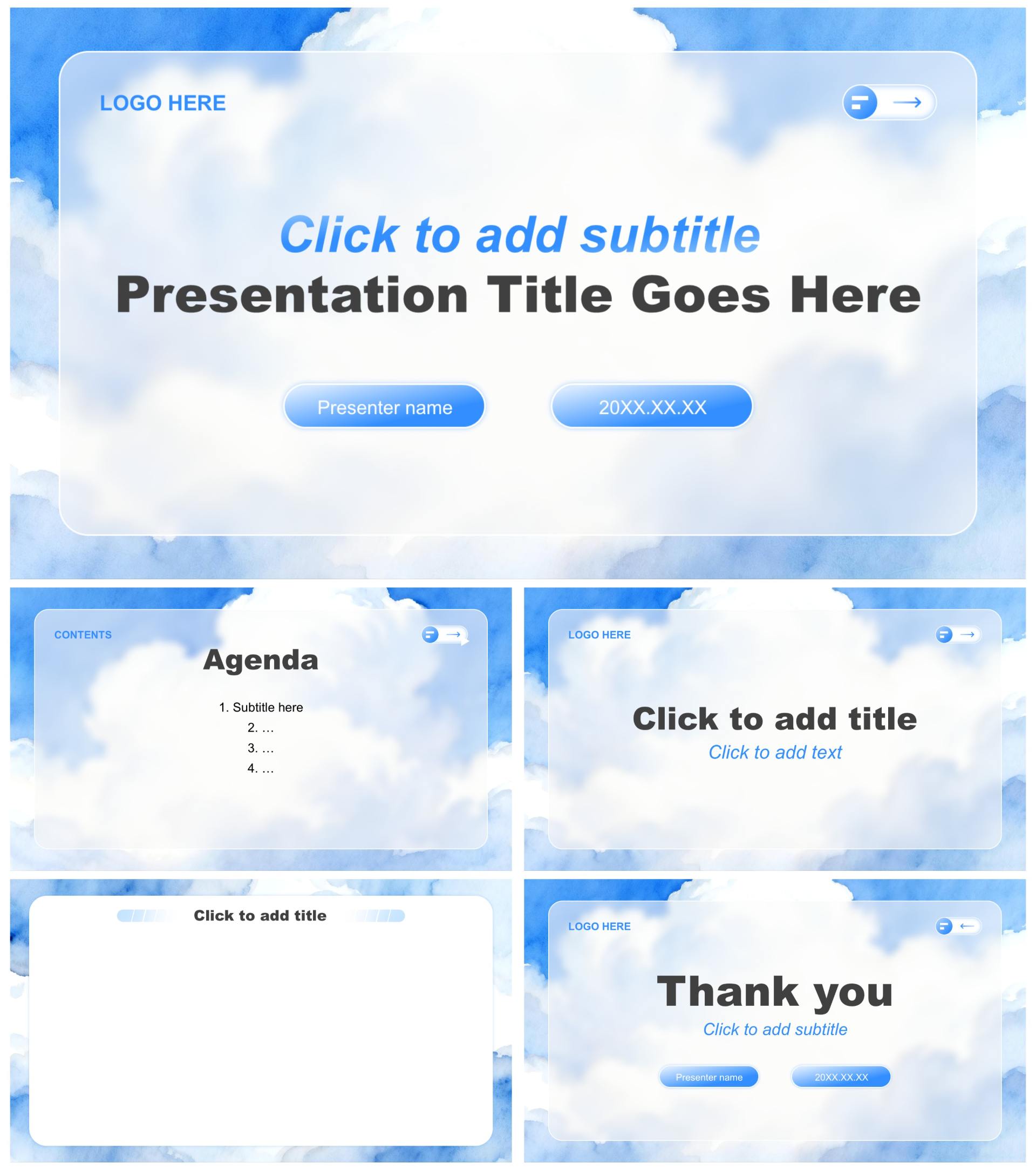 蓝色小清新风职业生涯规划学习汇报PPT主题模板