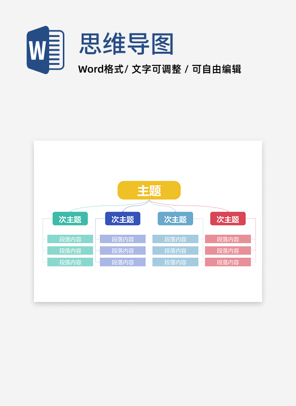 思维导图-通用彩色简约双向思维导图