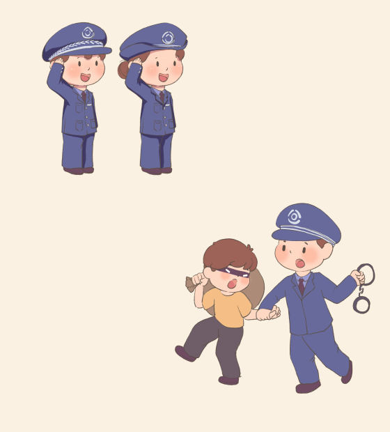 警察卡通元素
