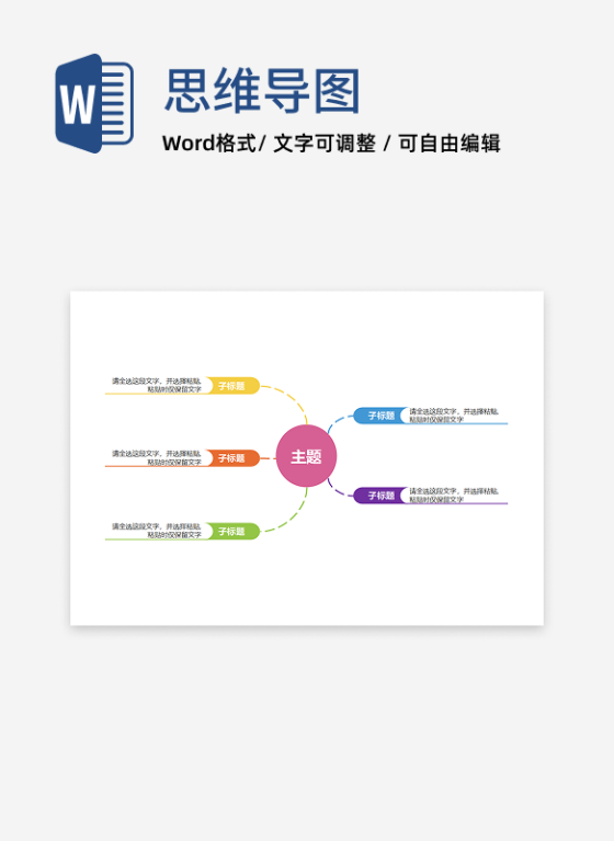 思维导图-多彩简约双向思维导图