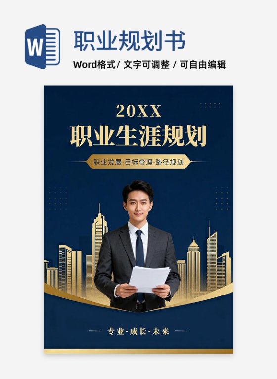 深蓝色烫金商务风职业发展生涯规划