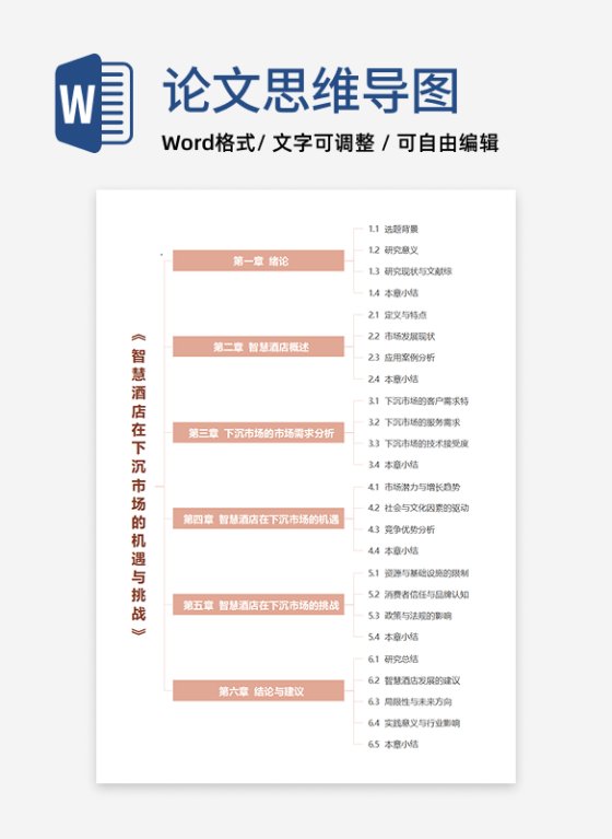 论文-《酒店管理》框架棕色word模板