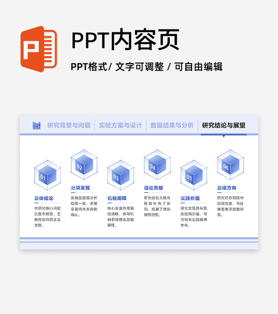 蓝色几何简约风学术组会汇报PPT单页