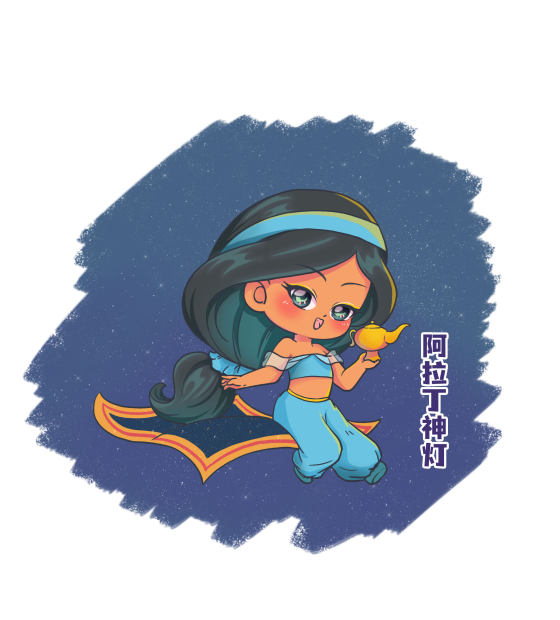 童话故事绘本插画阿拉丁神灯