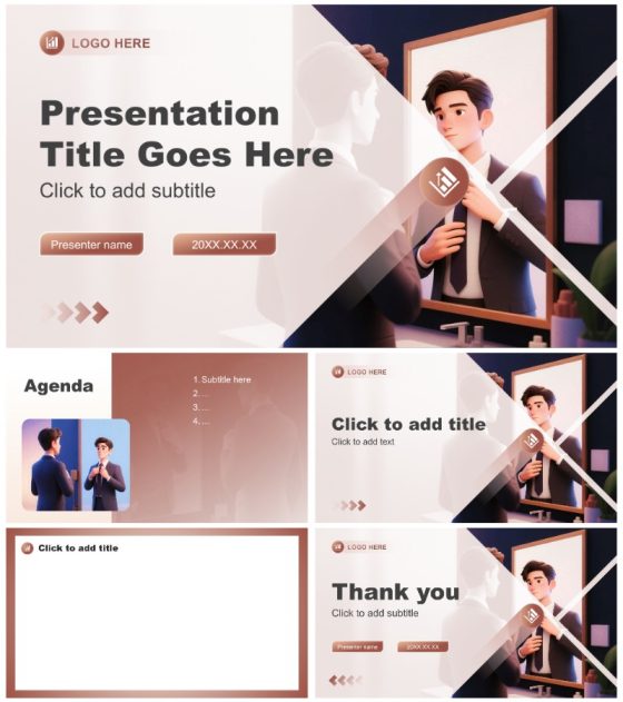 棕黄色插画风大学生职业规划竞赛PPT主题模板