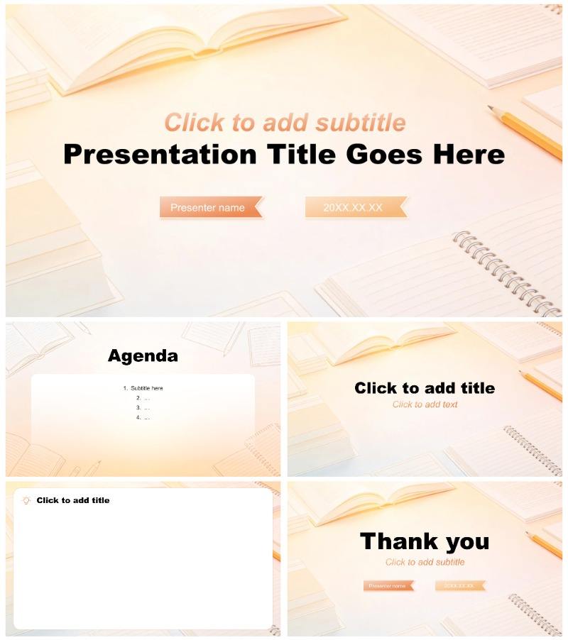 橙黄色简约风开学第一课新学期班会课件PPT主题模板