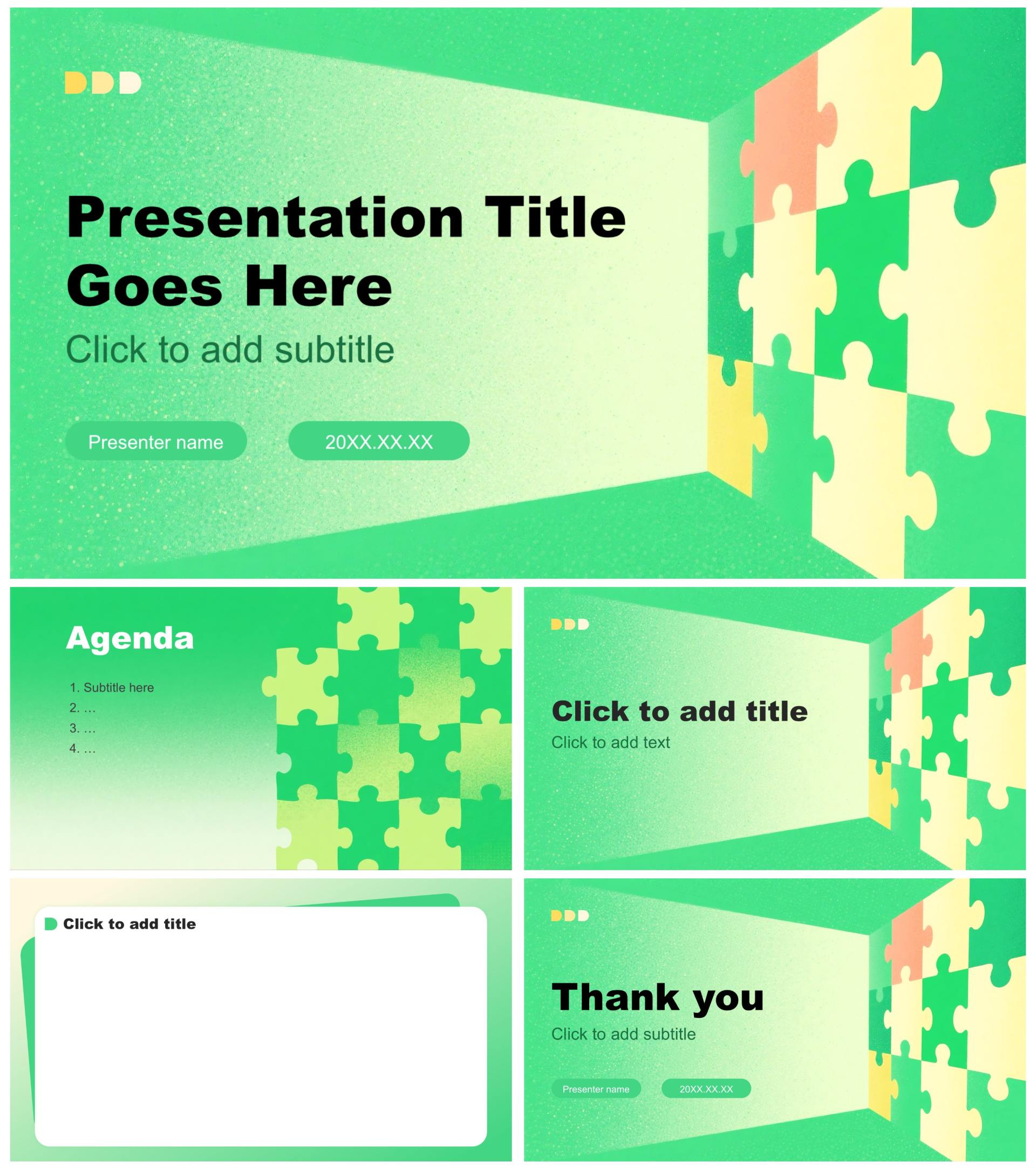 绿色小清新风大学生职业生涯发展PPT主题模板